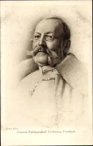 Künstler Ak Generalfeldmarschall Erzherzog Friedrich von Österreich-Teschen, Portrait