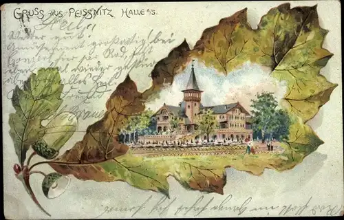 Eichenblatt Litho Halle an der Saale, Peißnitz, Gaststätte