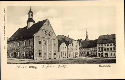 Ak Bad Belzig in der Mark, Marktplatz