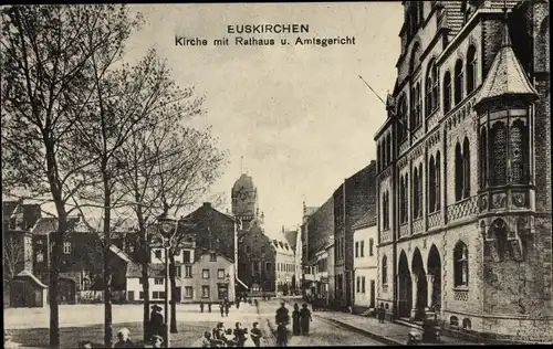 Ak Euskirchen Nordrhein Westfalen, Kirche, Rathaus, Amtsgericht