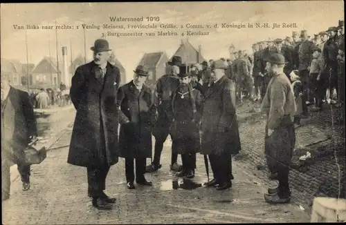 Ak Rotterdam Südholland Niederlande, überflutete Straßen, Besichtigung der Schäden, 1916