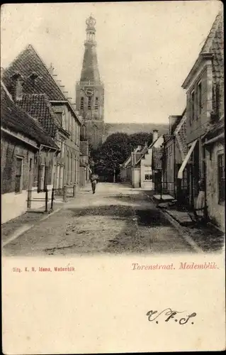 Ak Medemblik Nordholland Niederlande, Torenstraat