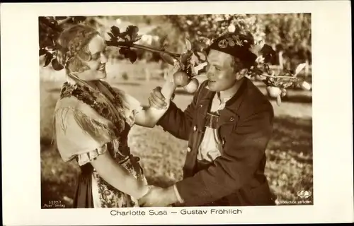 Ak Schauspieler Gustav Fröhlich, Schauspielerin Charlotte Susa, Portrait