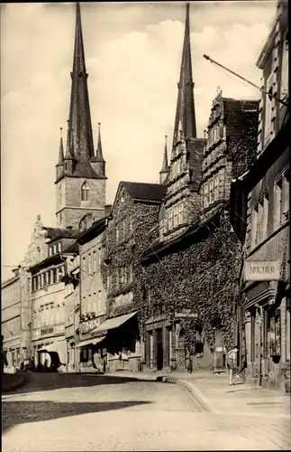 Ak Saalfeld an der Saale Thüringen, Saalstraße mit Stadtapotheke