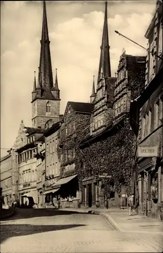 Ak Saalfeld an der Saale Thüringen, Saalstraße mit Stadtapotheke