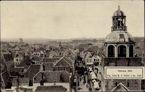 Ak Goes Zeeland Niederlande, Panorama, Kirchturm