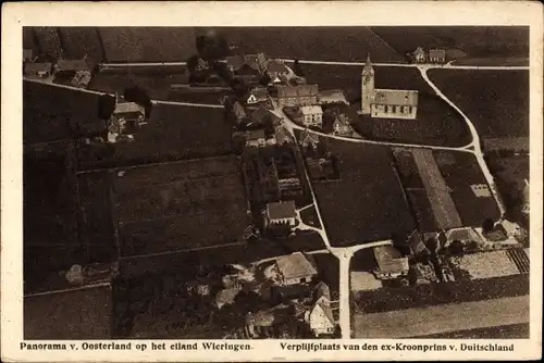Ak Oosterland Wieringen Nordholland, Luftaufnahme, Kirche, Exil Kronprinz Wilhelm von Preußen