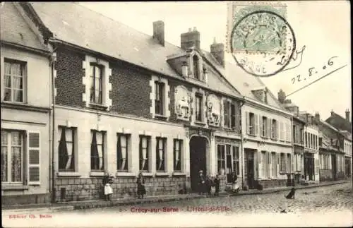 Ak Crécy sur Serre Aisne, Rathaus