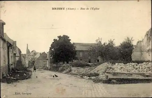 Ak Brissy Aisne, Church Street