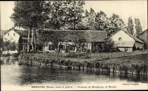 Ak Margival Aisne, Domäne Montgarny, die Mühle