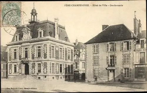 Ak Fère Champenoise Marne, Rathaus, Gendarmerie