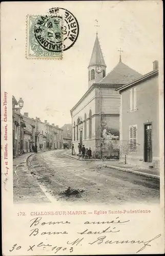 Ak Châlons sur Marne Châlons en Champagne, Kirche Sainte-Pudentienne