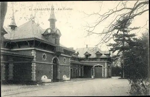 Ak Paris 16. Jahrhundert, Bois de Boulogne, Bagatelle, Les Ecuries