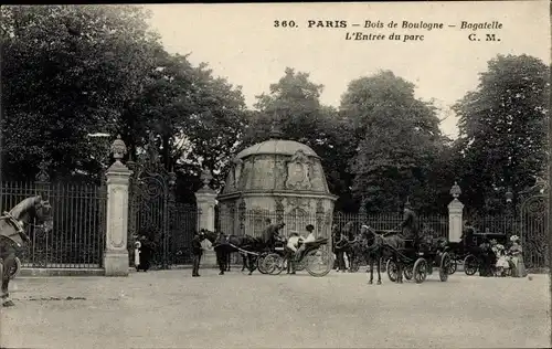 Ak Paris 16. Jahrhundert, Bois de Boulogne, Bagatelle, Eingang zum Park