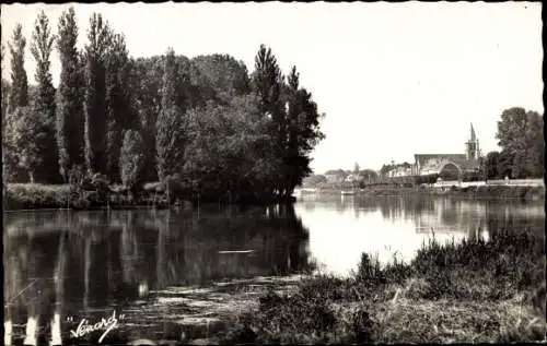 Ak Andrésy Yvelines, Ufer der Seine, Kirche