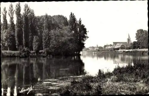 Ak Andrésy Yvelines, Ufer der Seine, Kirche