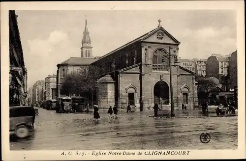 Ak Paris XVIII. Montmartre, Kirche Notre-Dame de Clignancourt