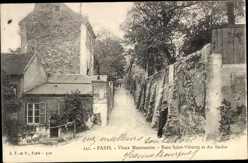 Ak Paris XVIII. Montmartre, Rue Saint Vincent, Rue des Saules