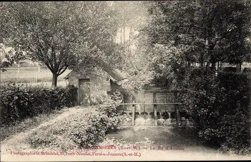 Ak Sablonnières Seine et Marne, Le Rue d’Avaleau