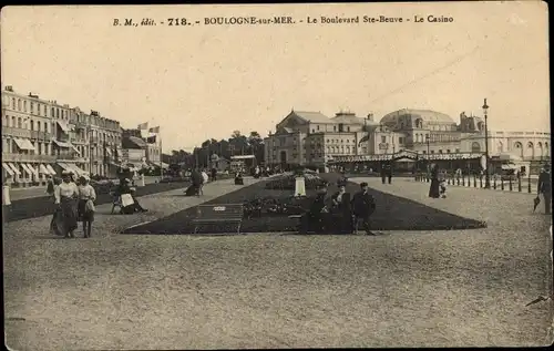 Ak Boulogne sur Mer Pas de Calais, Boulevard Ste-Beuve, Casino