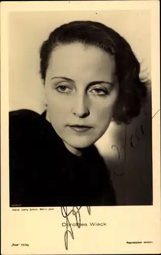 Ak Schauspielerin Dorothea Wieck, Portrait, Ross, Autogramm