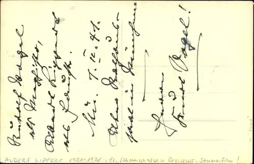 Ak Schauspieler Albert Lippert, Autogramm