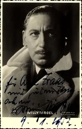 Ak Schauspieler Willy Birgel, Portrait, FBZ Verlag, Autogramm