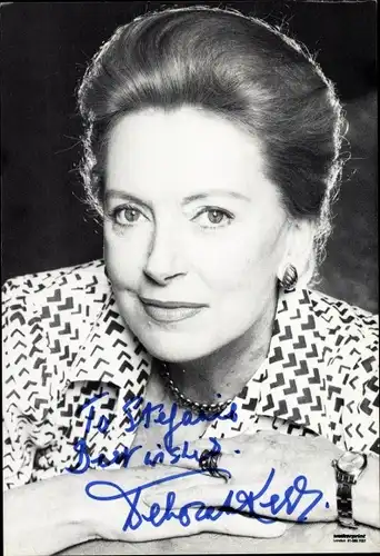 Foto Schauspielerin Deborah Kerr, Portrait, Autogramm