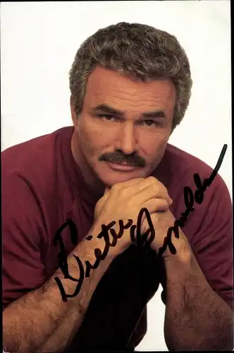 Foto Schauspieler Burt Reynolds, Portrait, Autogramm