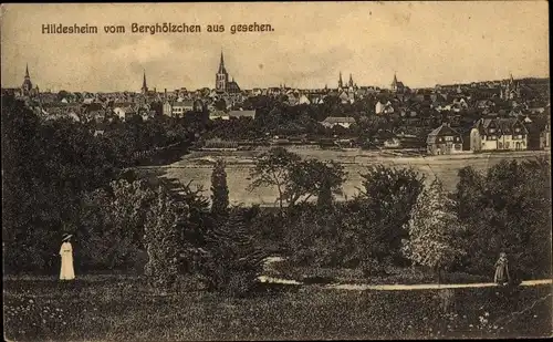 Ak Hildesheim in Niedersachsen, Blick vom Berghölzchen aus