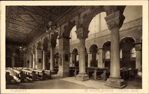 Ak Hildesheim in Niedersachsen, St. Michaeliskirche, Innenansicht