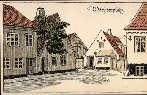 Steindruck Ak Apenrade Stadt Dänemark, Mächterplatz