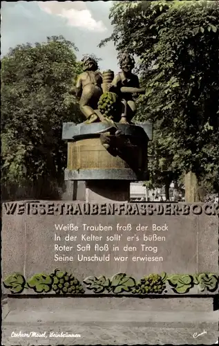 Ak Cochem an der Mosel, Weinbrunnen, Gedicht