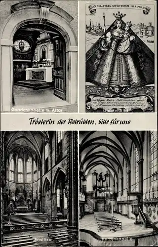 Ak Kevelaer am Niederrhein, Trösterin der Betrübten, Gnadenkapelle, Altar, Basilika, Kerzenkapelle