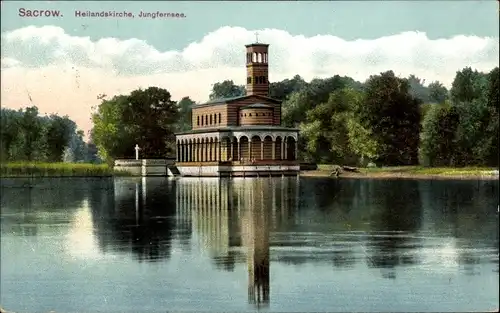 Ak Sacrow Potsdam, Heilandskirche, Jungfernsee