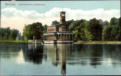 Ak Sacrow Potsdam, Heilandskirche, Jungfernsee