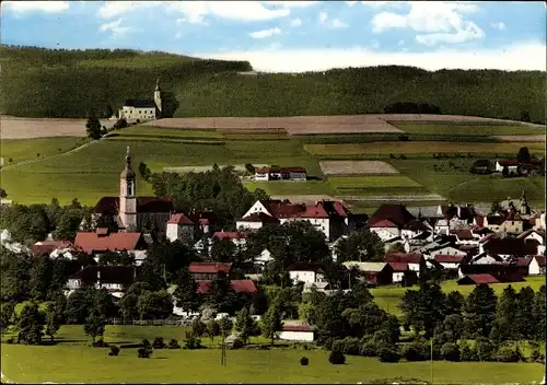 Ak Bad Kötzting im Bayerischen Wald, Gesamtansicht, Kirche Weißer Regen