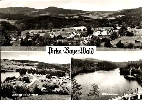 Ak Pirka Viechtach im Bayerischen Wald Niederbayern, Campingplatz am Regen, Höllensteinsee, Panorama