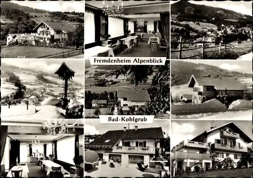 Ak Bad Kohlgrub in Oberbayern, Fremdenheim Alpenblick, Murnauer Straße 16, Speiseraum, Winter