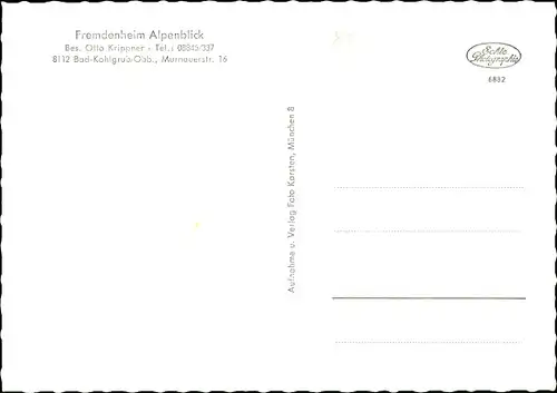 Ak Bad Kohlgrub in Oberbayern, Fremdenheim Alpenblick, Murnauer Straße 16, Speiseraum, Winter