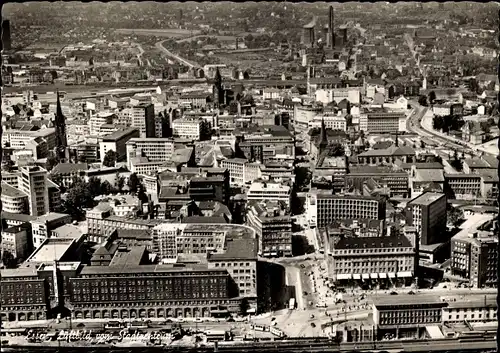 Ak Essen im Ruhrgebiet, Luftbild vom Stadtzentrum