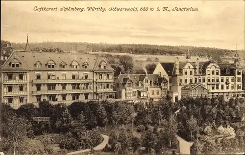 Ak Schömberg im Schwarzwald Württemberg, Sanatorium