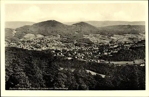 Ak Baden Baden am Schwarzwald, Panorama, Merkur, Staufenberg