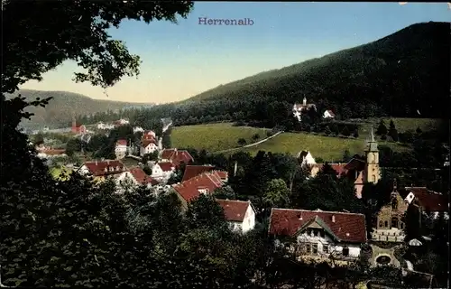 Ak Bad Herrenalb im Schwarzwald, Ortsansicht, Kirche