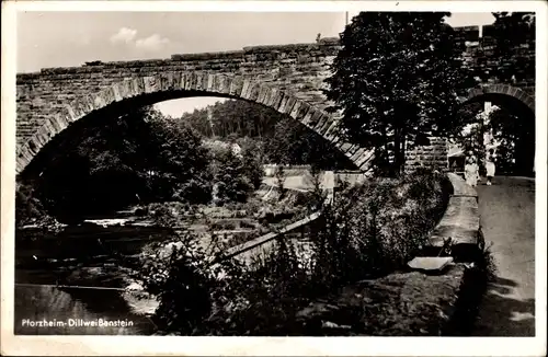 Ak Dillweißenstein Pforzheim im Schwarzwald, Brücke