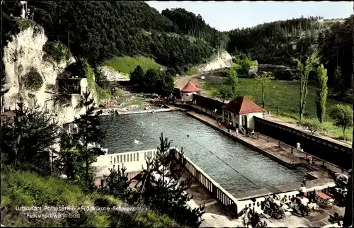 Ak Pottenstein in Oberfranken, Felsenschwimmbad