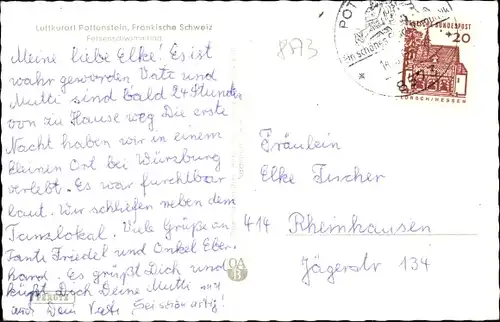 Ak Pottenstein in Oberfranken, Felsenschwimmbad