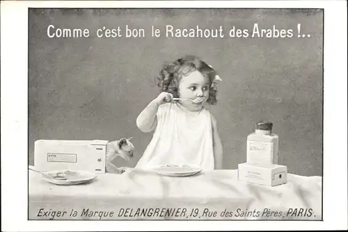 Ak Reklame, Racahout des Arabes, Delangrenier, Rue des Saints Peres, Paris