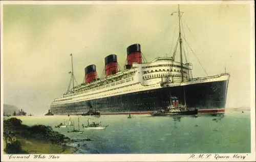 Ak Passagierschiff RMS Queen Mary, Cunard White Star Line