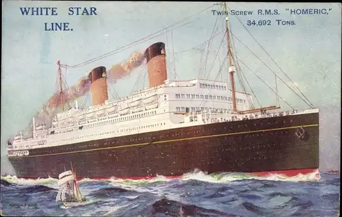 Künstler Ak Passagierschiff RMS Homeric, White Star Line